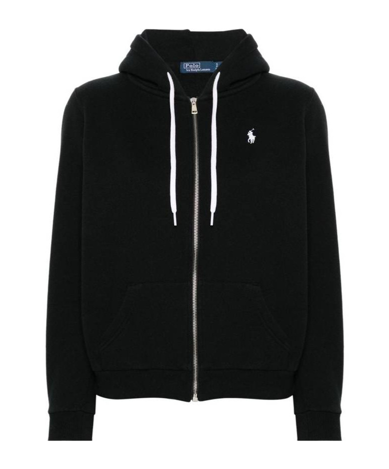 Polo Ralph Lauren Embroidered-logo Pullover Hoodie In Black
