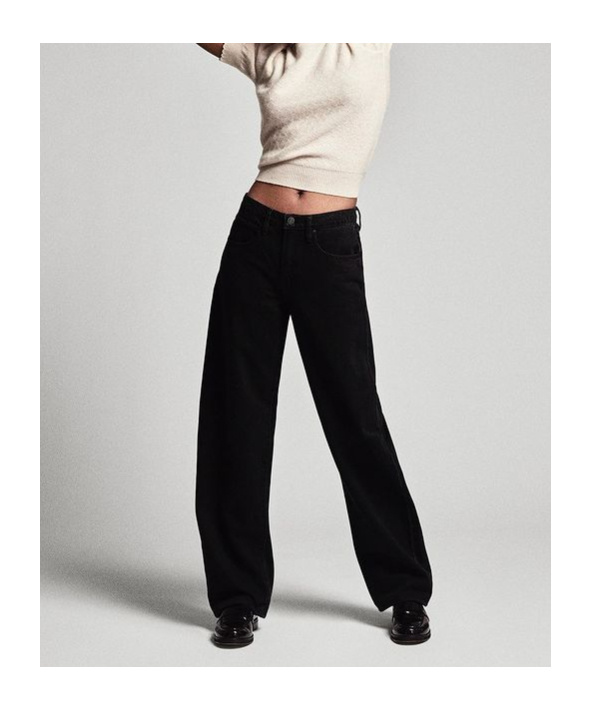 Frame Belt-loop Casual Pants In Black