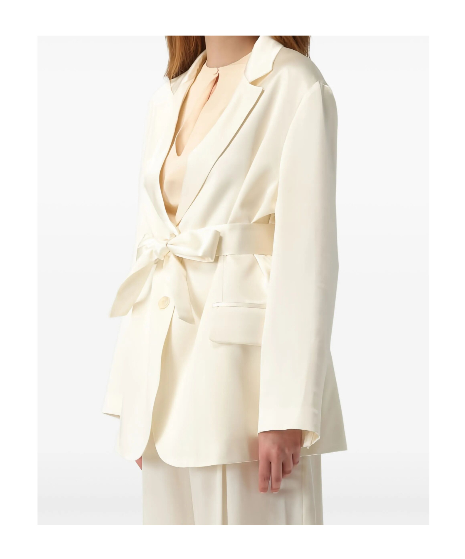 Semicouture Christiana Jacket Belted Waist In Neutral