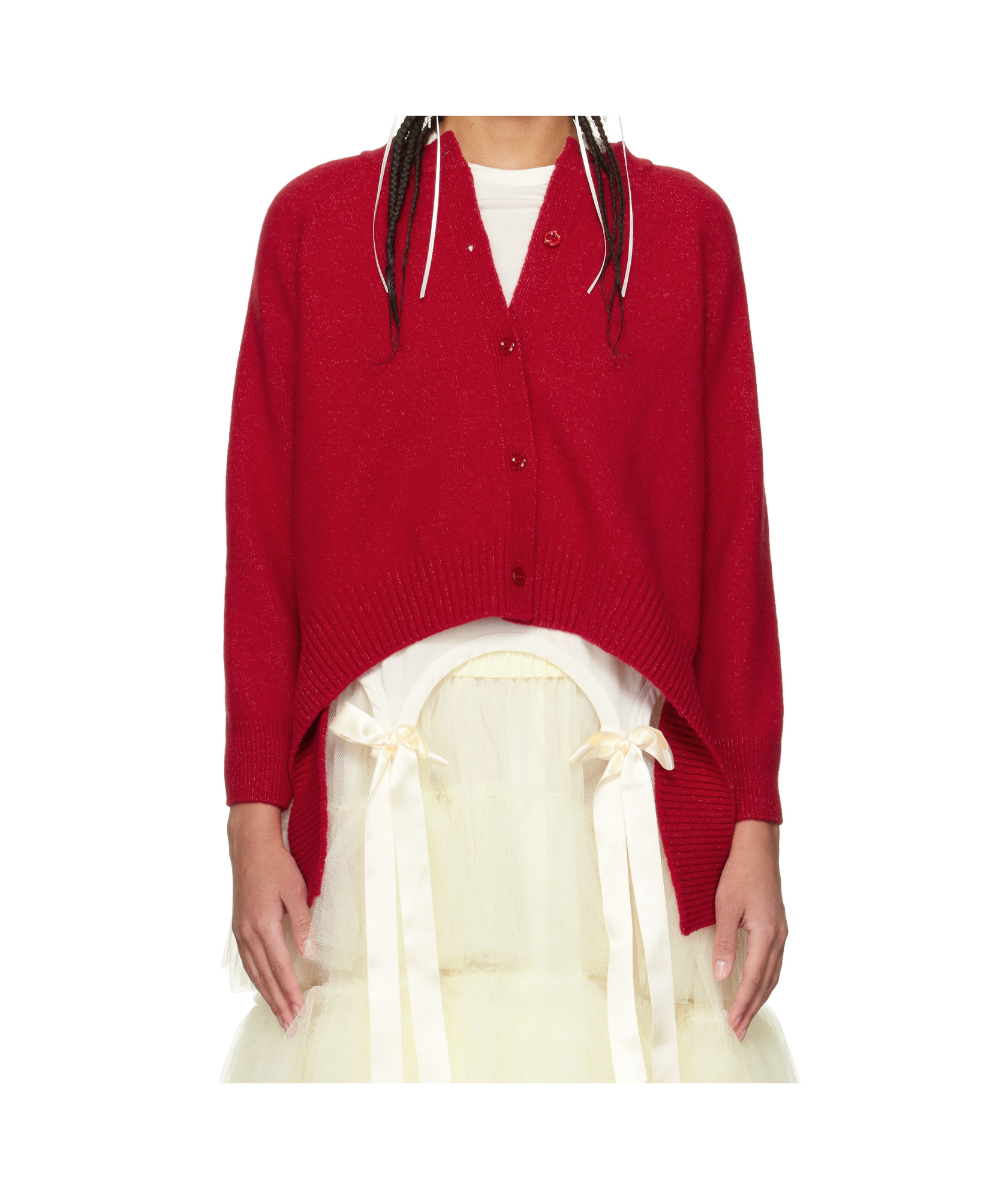 Simone Rocha Open-back Cardigan In Red