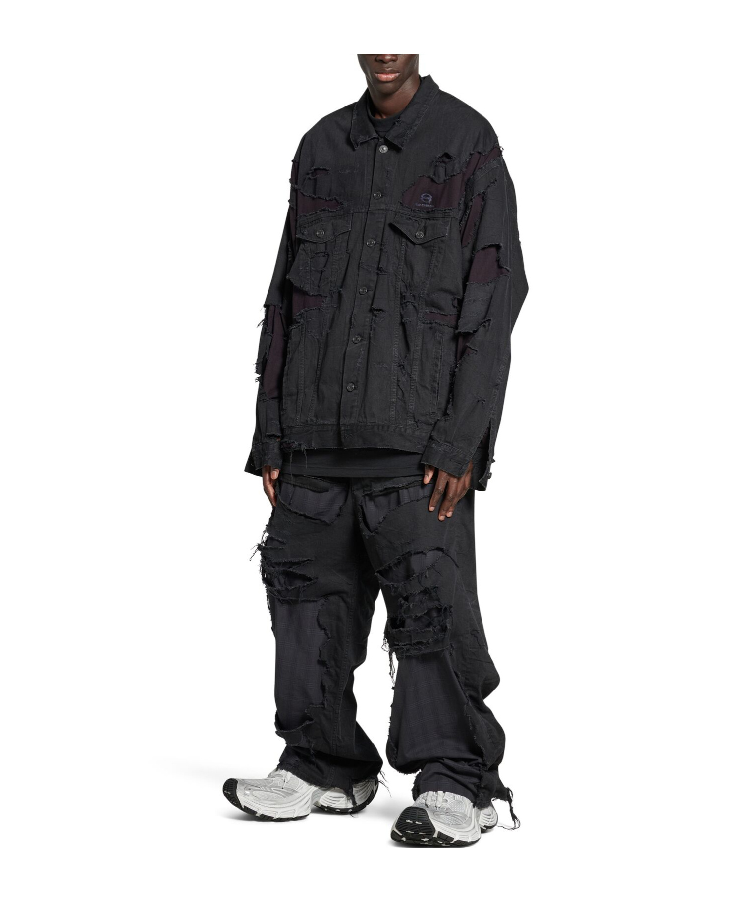 Balenciaga Unity Sports Icon Quilted Denim Jacket In Black