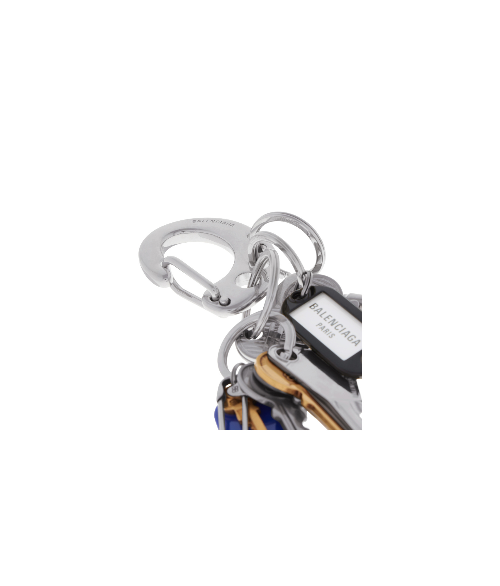 Balenciaga Old School Key Ring In Gray