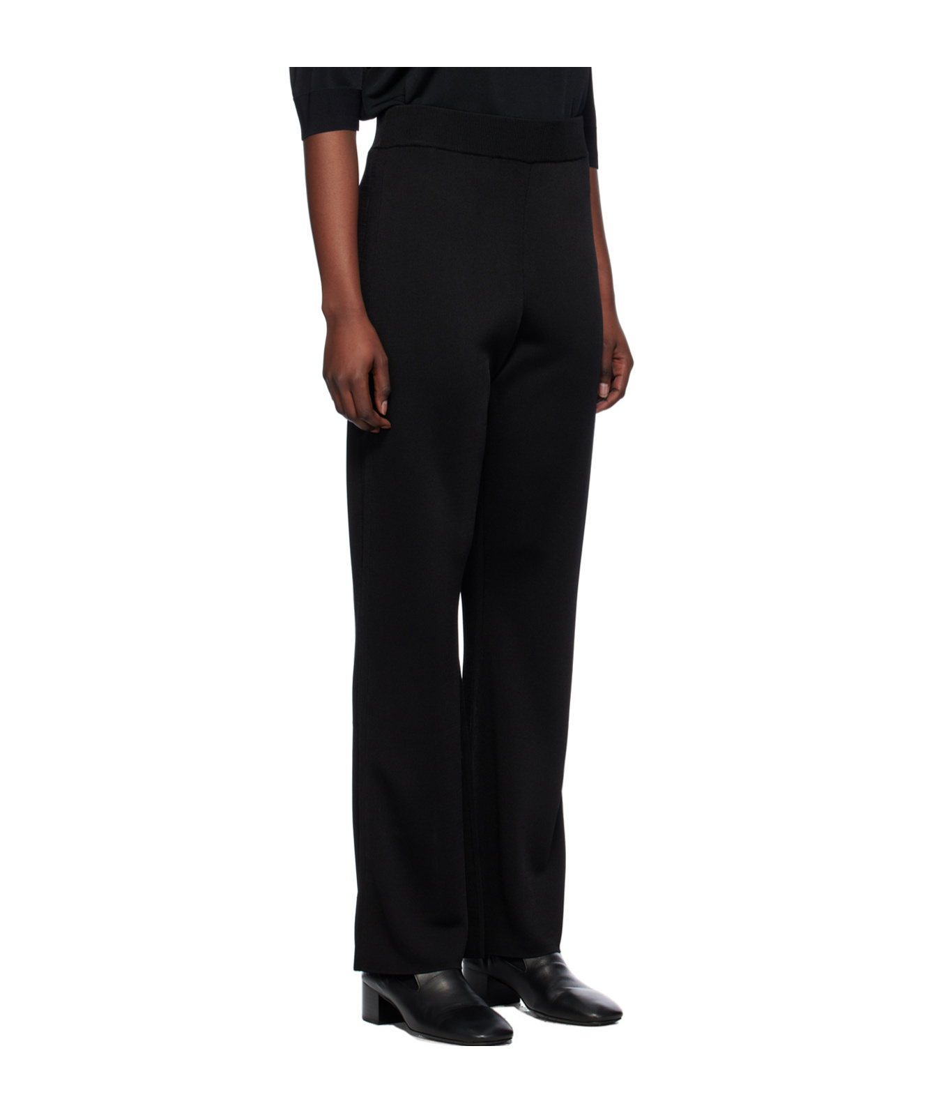 Studio Nicholson High-waist Flared Trousers In Black