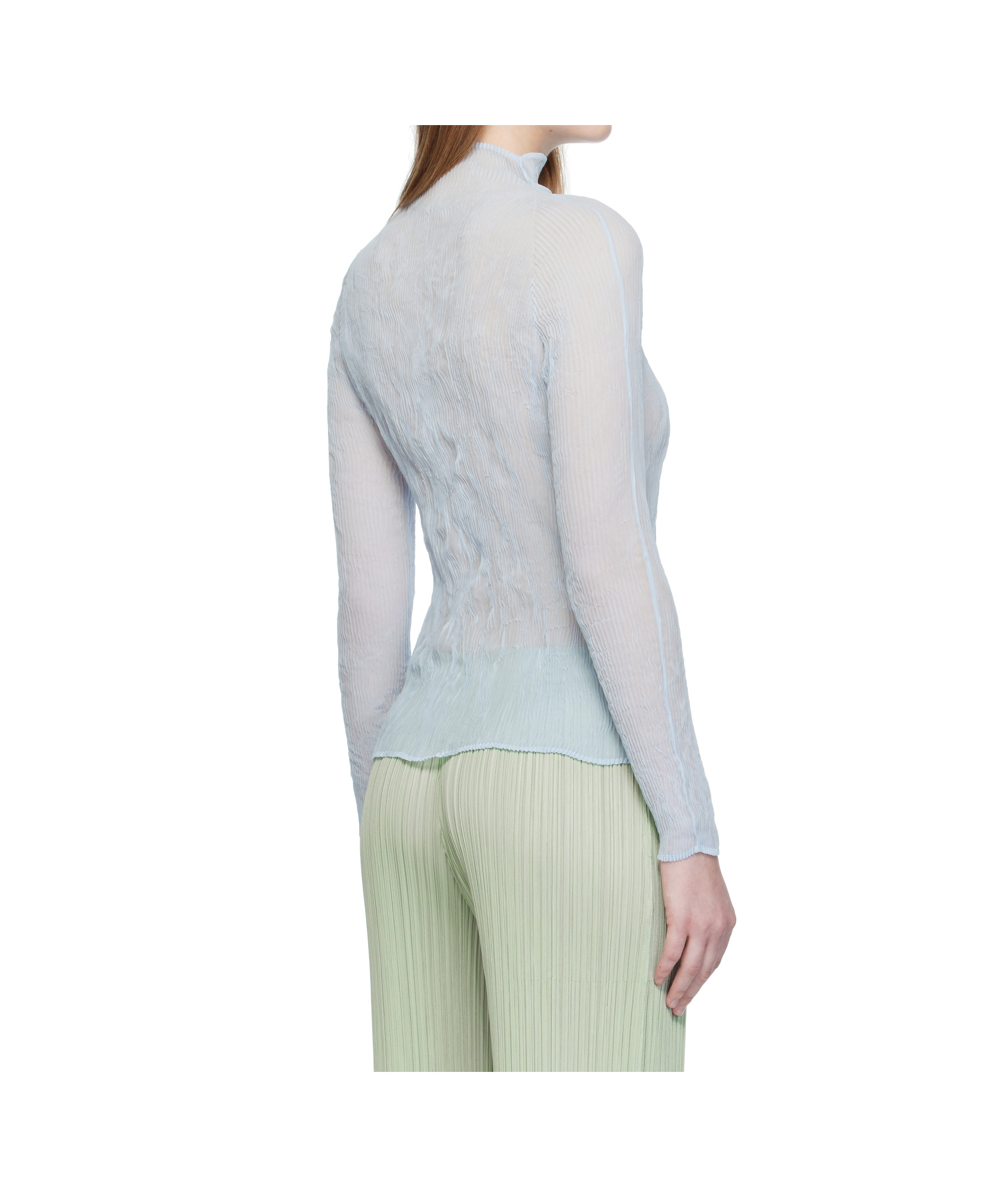 Issey Miyake Chiffon Twist 3 Chiffon Top In Blue