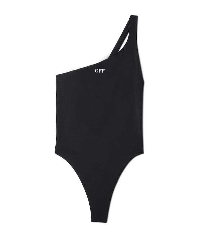 Off-white Off White Logo Swimsuit In Black