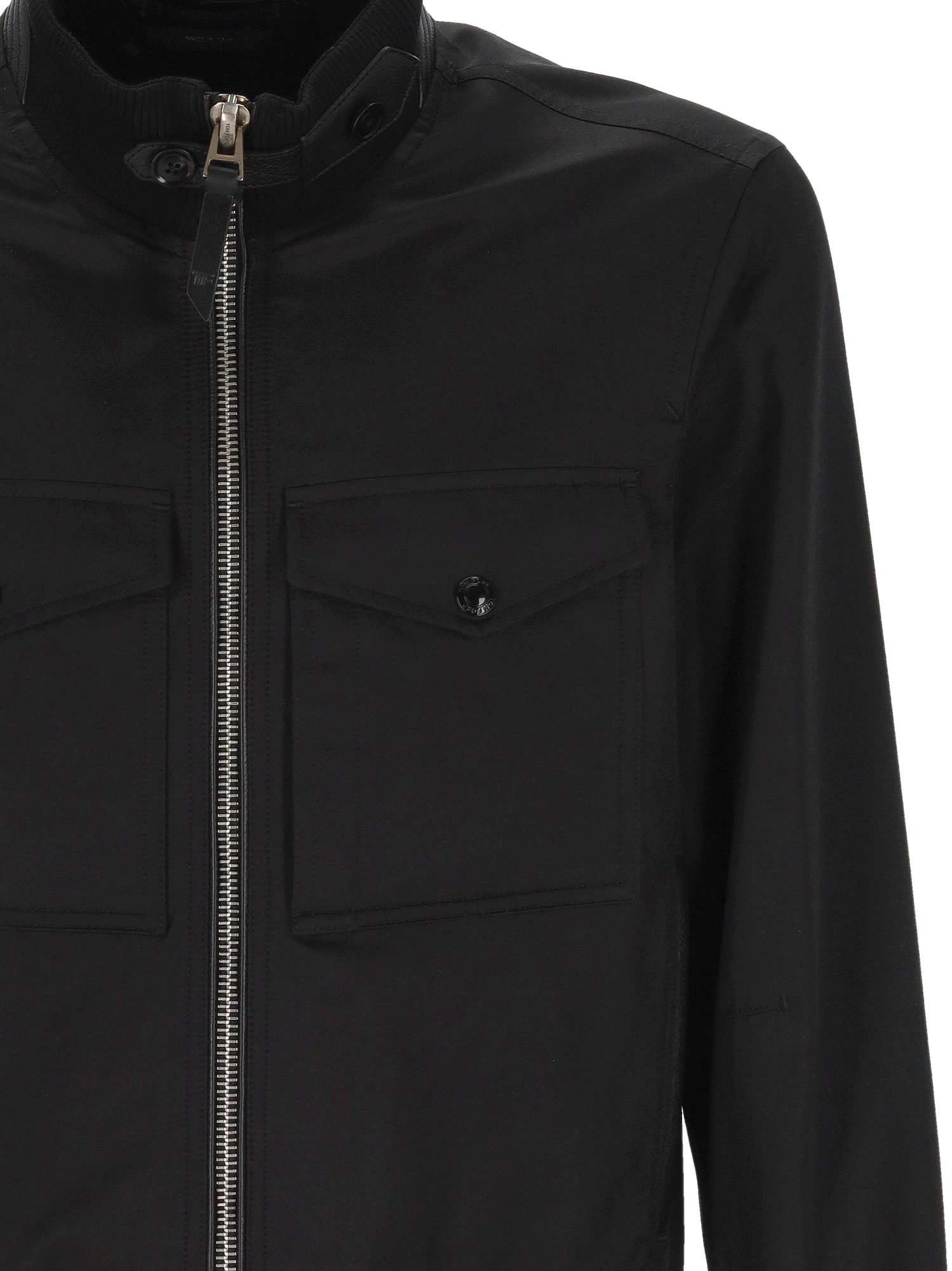 Tom Ford Bomber Jacket With Front Zipper In Black