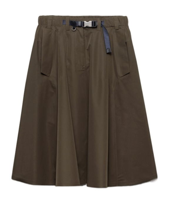 Prada Technical Fabric Circle Skirt In Green