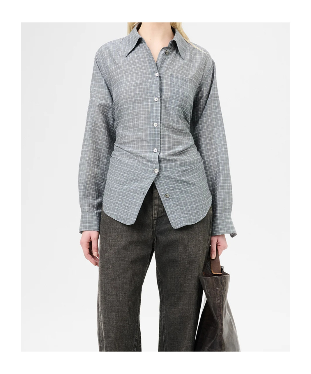 Shop Our Legacy Apron Shirt In Picnic Check Cotton Silk