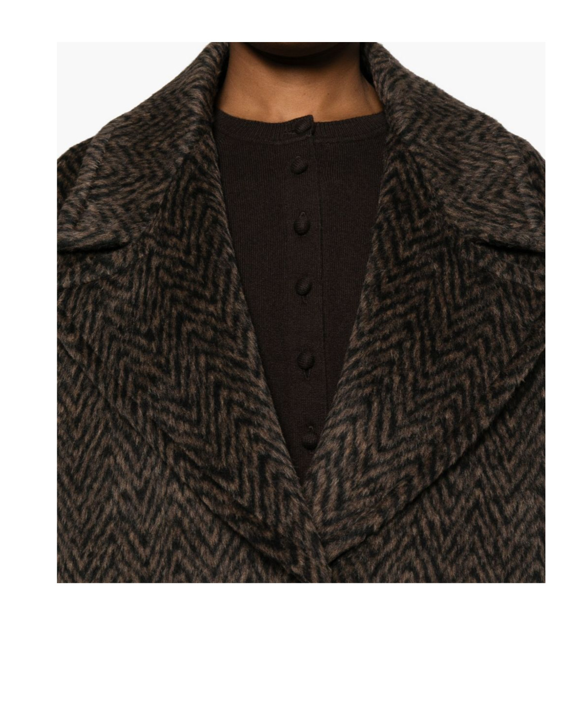 Dondup Herringbone-pattern Button Coat In Brown