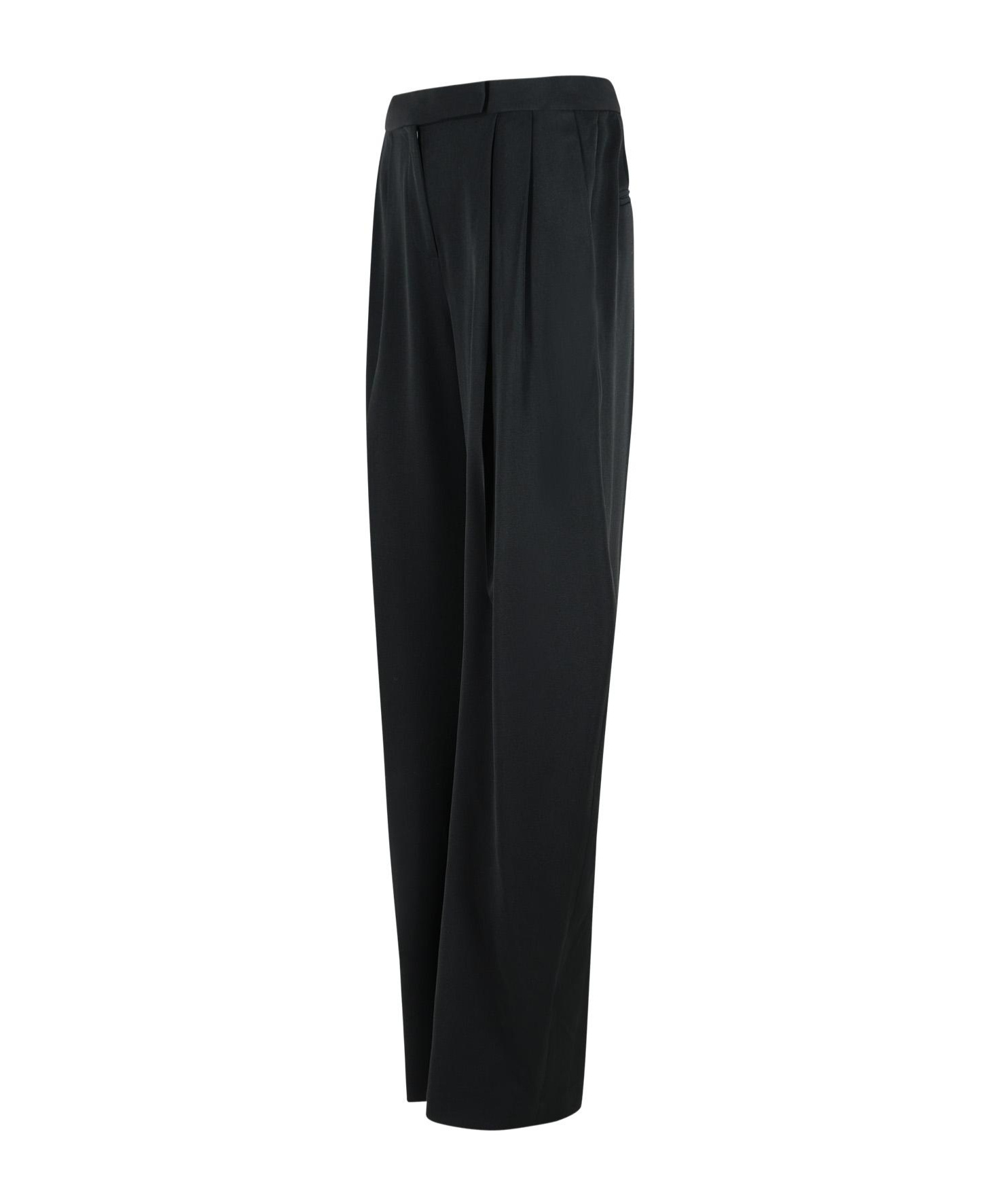 Attico Gary Long Black Virgin Wool Pants In Black
