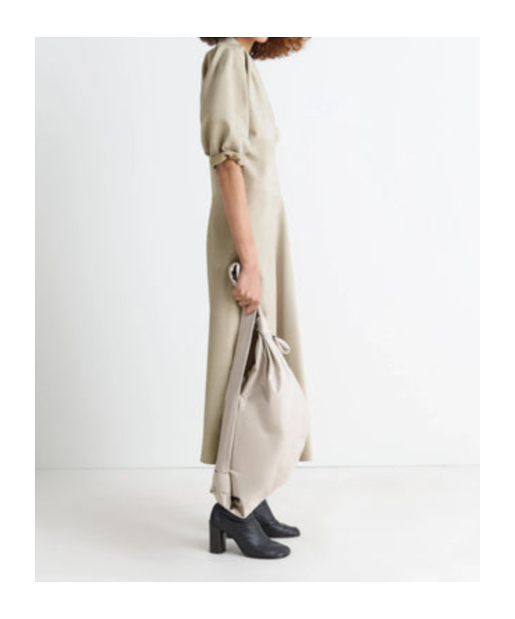 Lemaire Draped V-neck Midi Dress In Gray