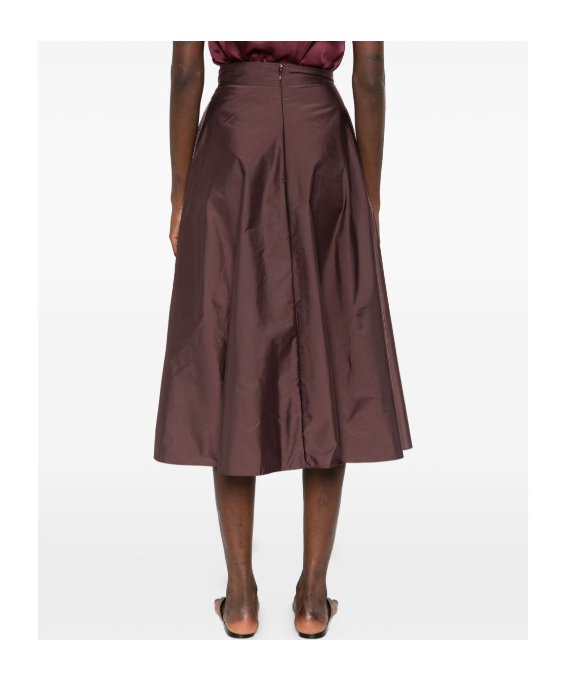 Elisabetta Franchi Embellished A-line Midi Skirt In Brown