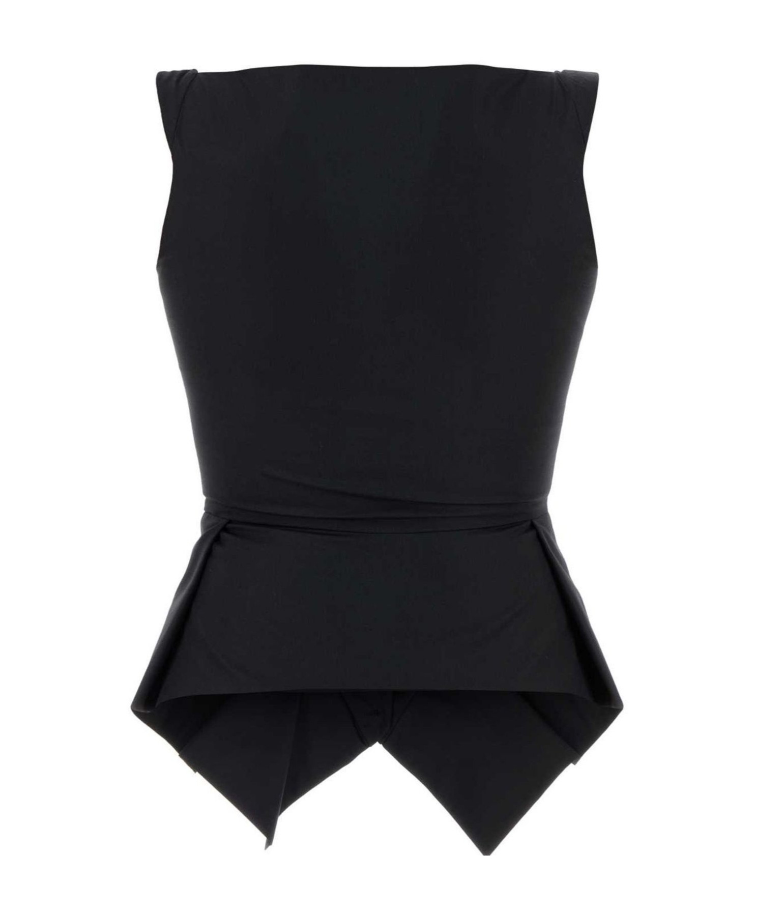 Vivienne Westwood Monday Cotton Vest Silhouette Peplum Sleeveless In Black