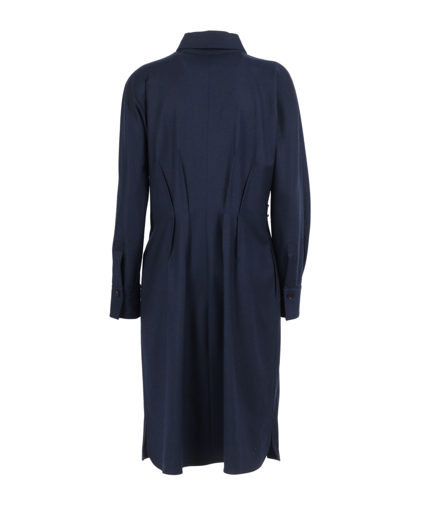 Antonelli Knee-length Coat Dress With Classic Collar And Tailored Silhouette In Blue