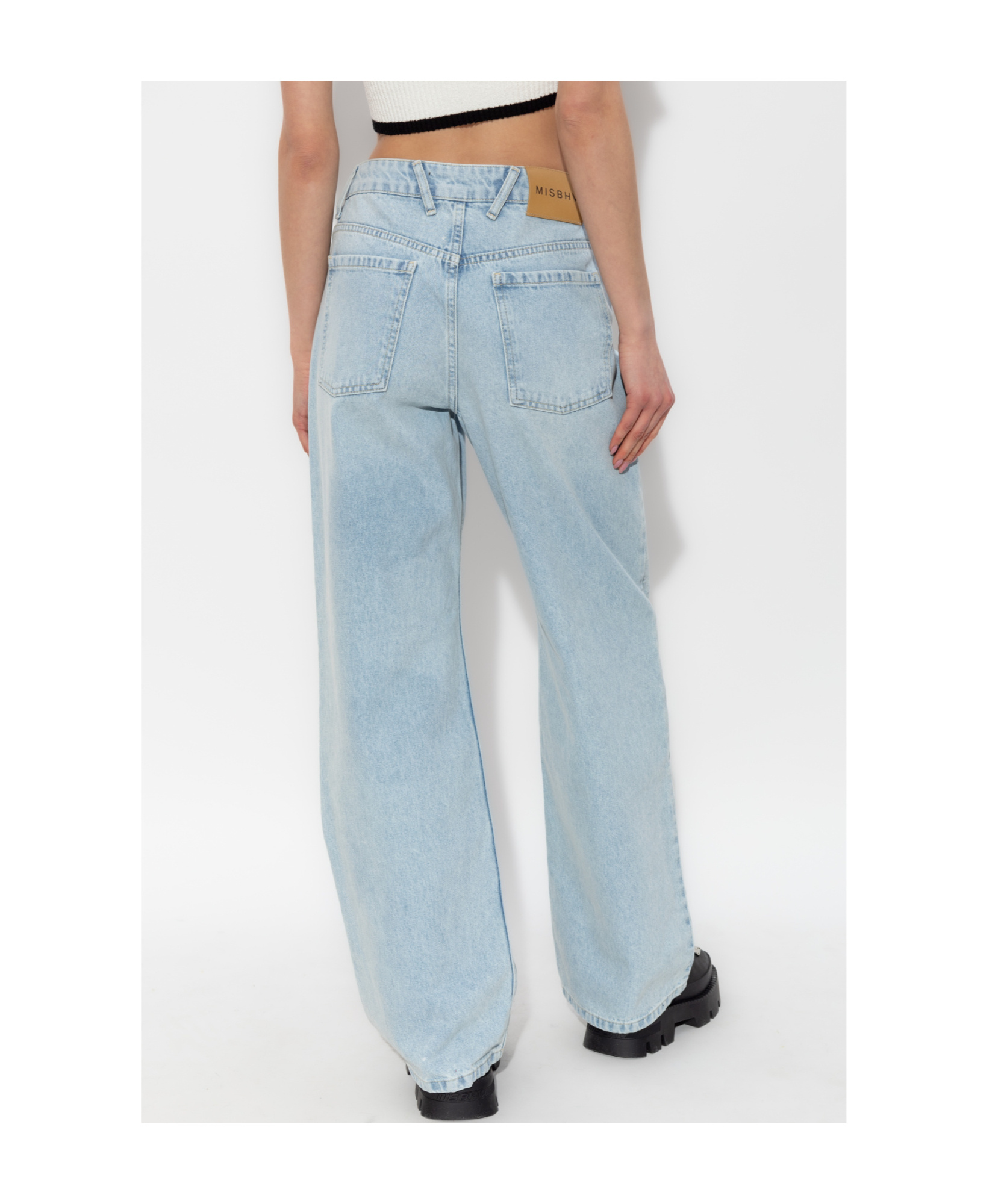 Misbhv Monogram-pattern Jeans In Blue