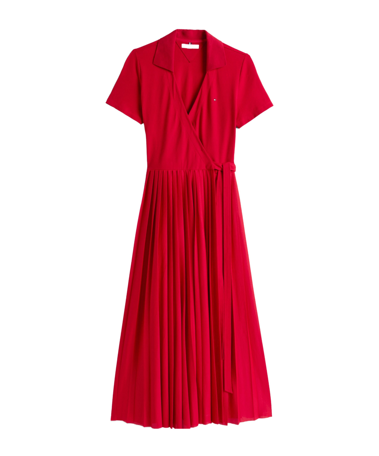 Tommy Hilfiger Midi Wrap Polo Dress In Red