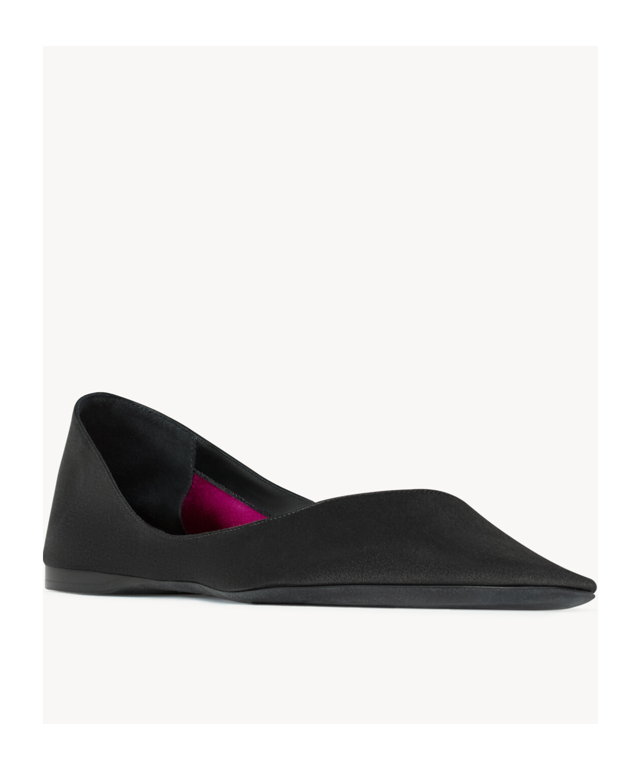 Saint Laurent Round Toe Ballet Shoes In Black