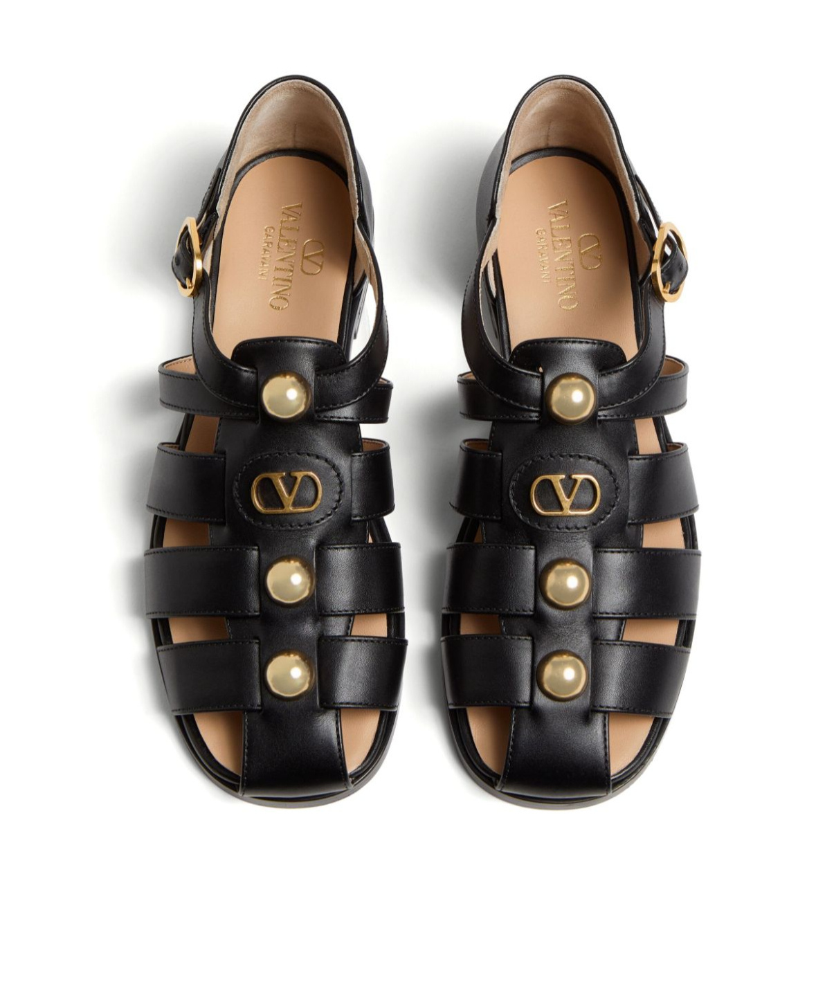 Valentino Flat Sandal In Black
