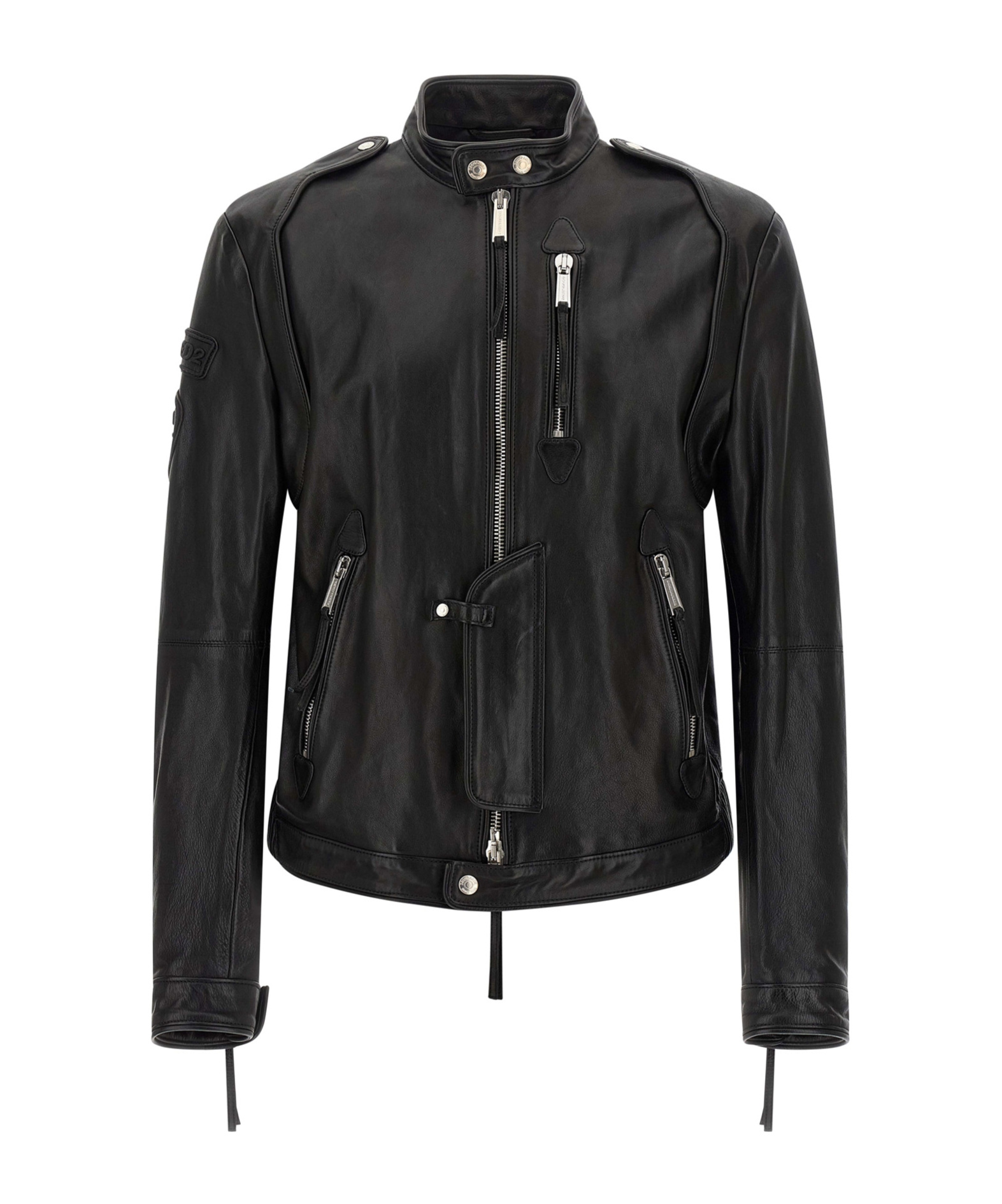 Dsquared2 X Ducati Capsule Leather Jacket Puffer Jackets Black In Black