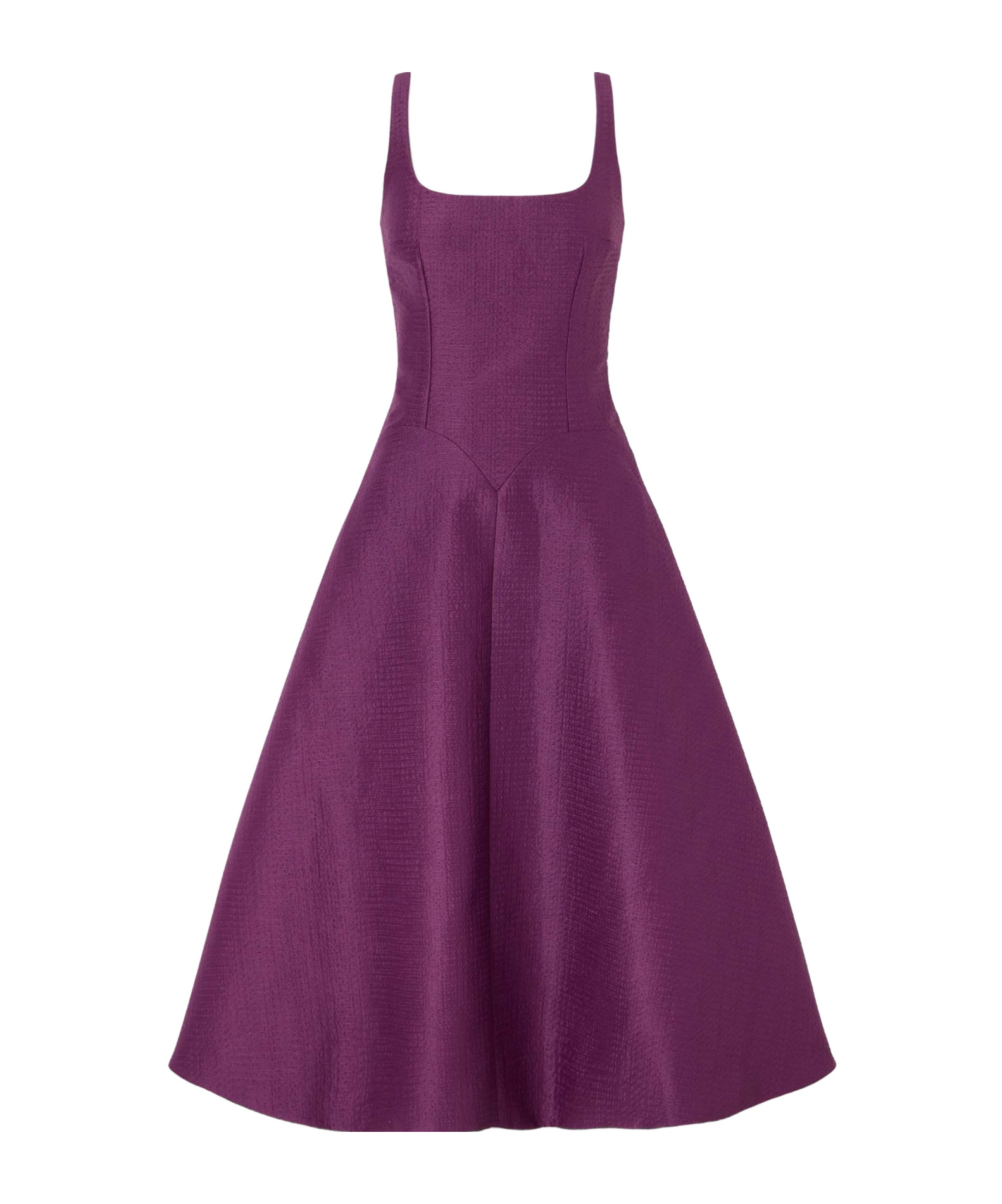 Emilia Wickstead Letisha Textured-satin Midi Dress In Purple