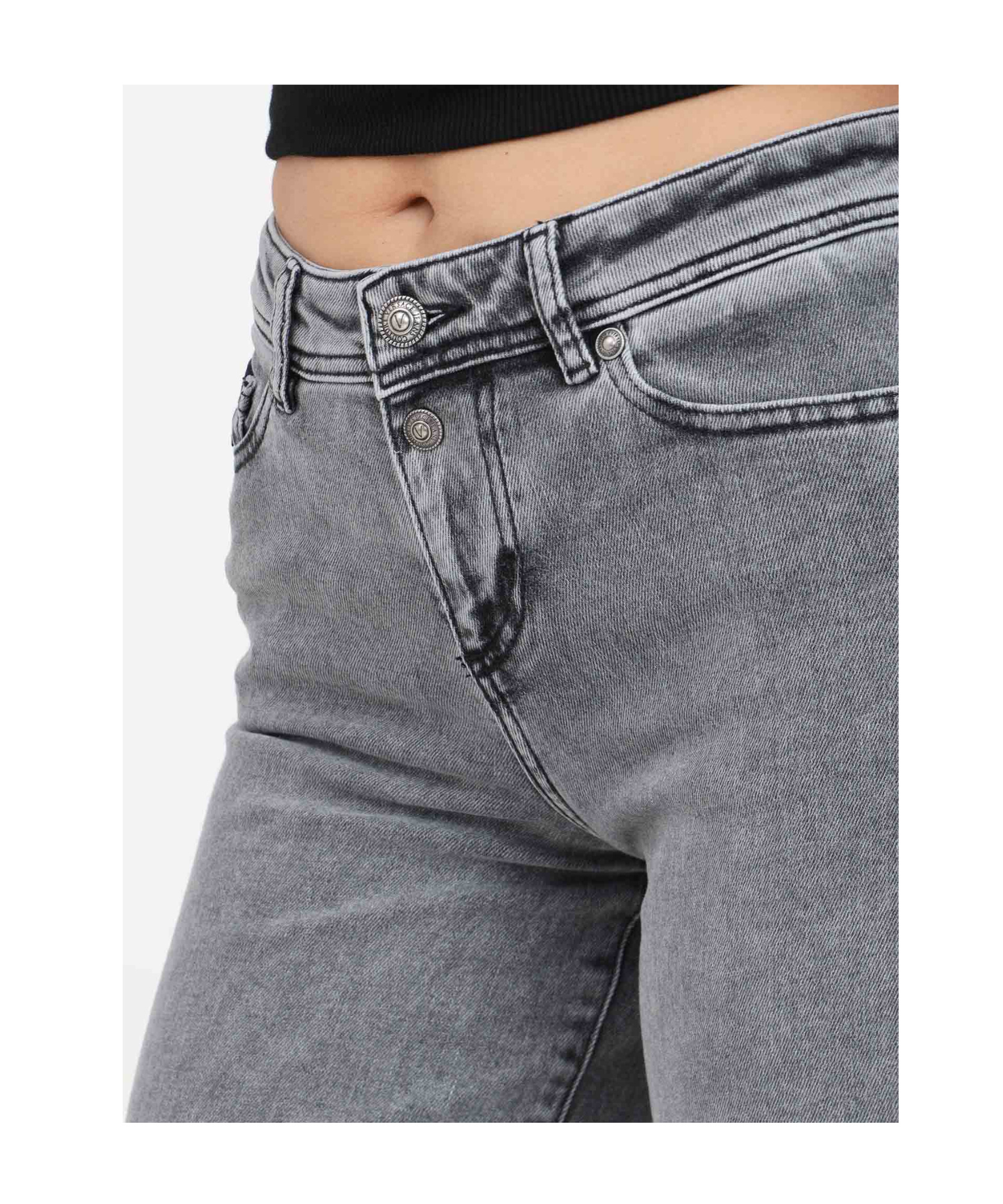Versace Jeans Belt-loop Jeans In Gray