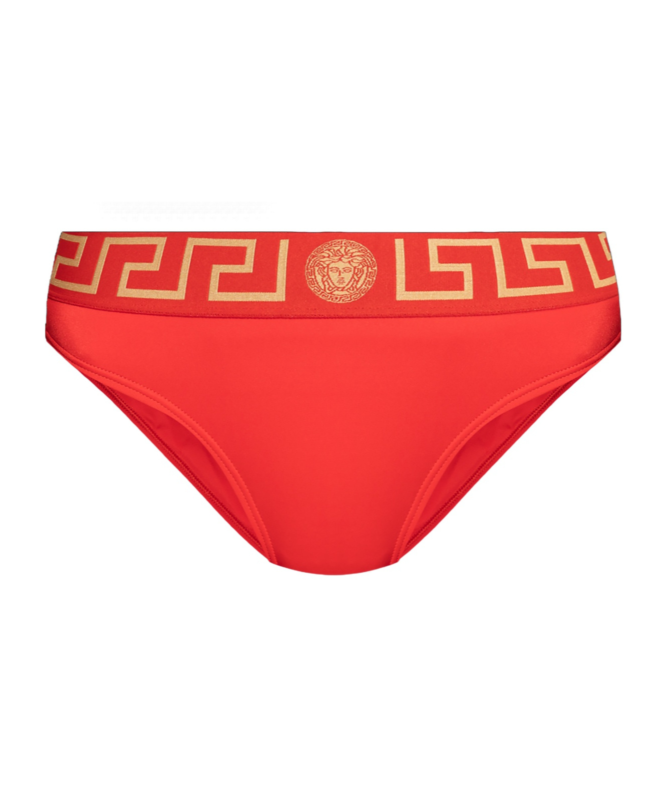 Versace Greca-detail Bikini Bottoms In Red
