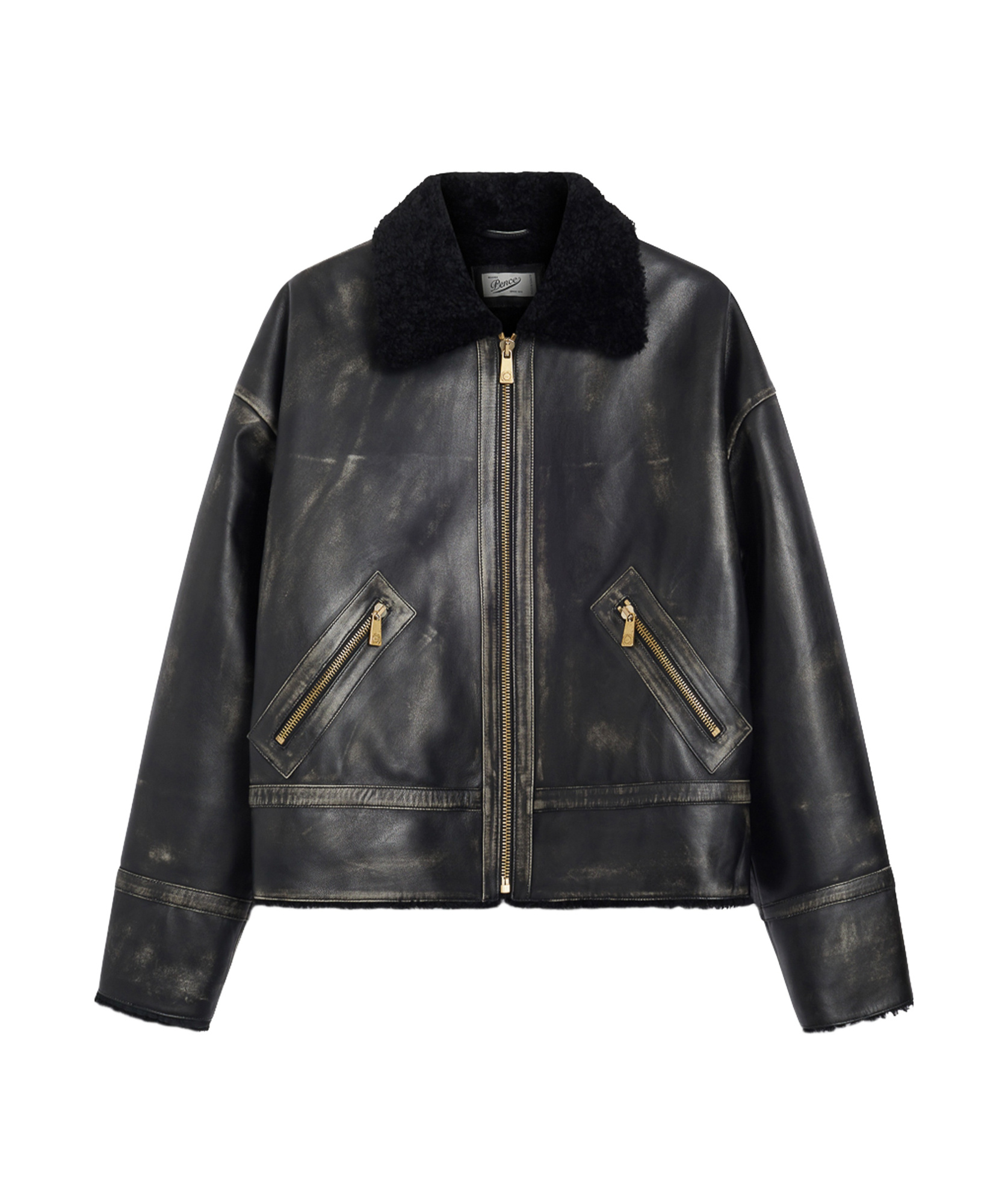 Pence Shearling-collar Jacket In Black