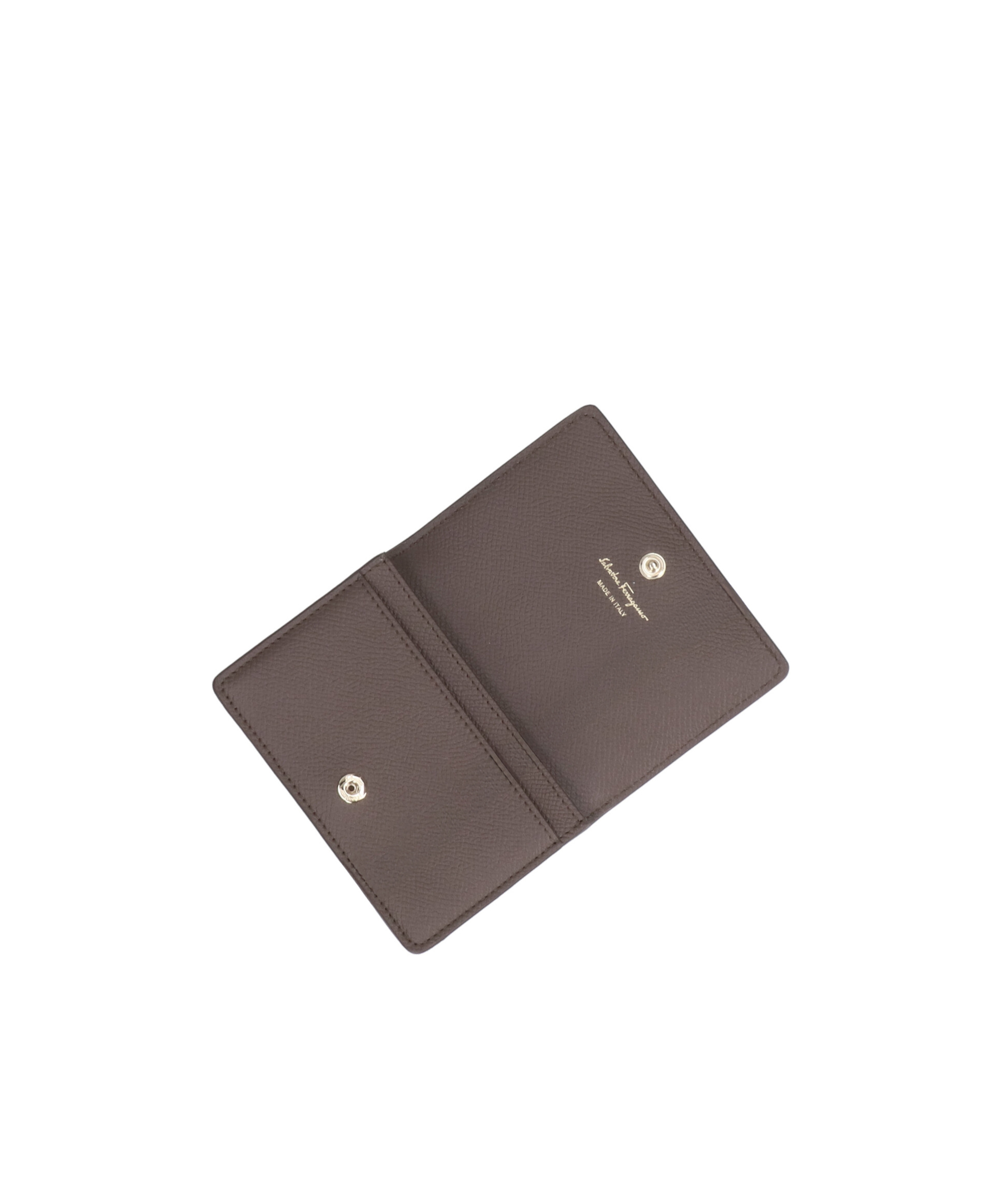 Ferragamo Gancini Logo-plaque Leather Wallet In Brown
