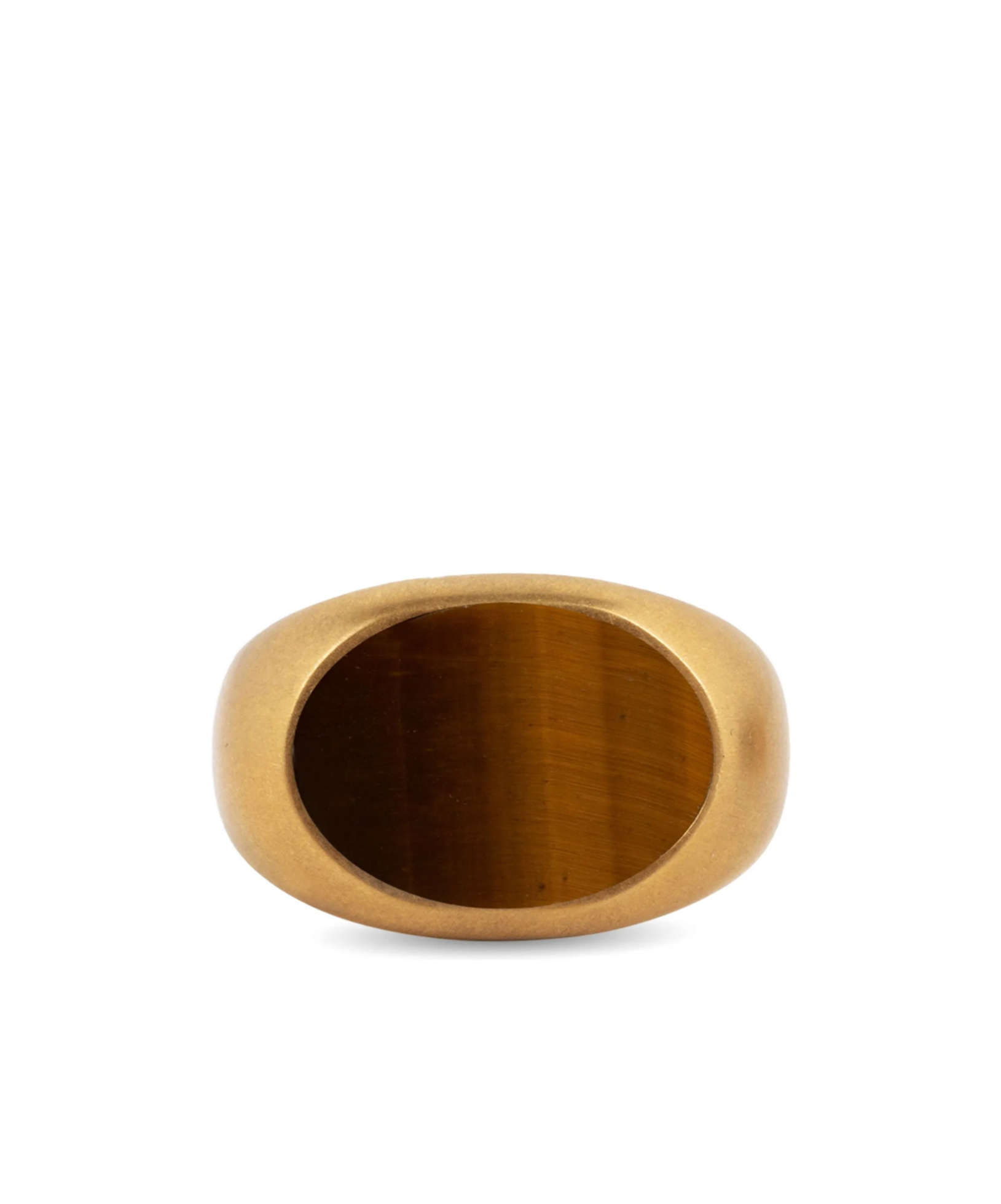 Dries Van Noten Oval Stone Smooth Finish Signet Ring In Gold