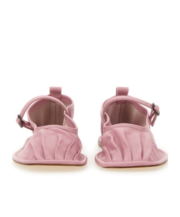 Hereu Woman Ballet Flats Pink Size 11 Leather In Pink