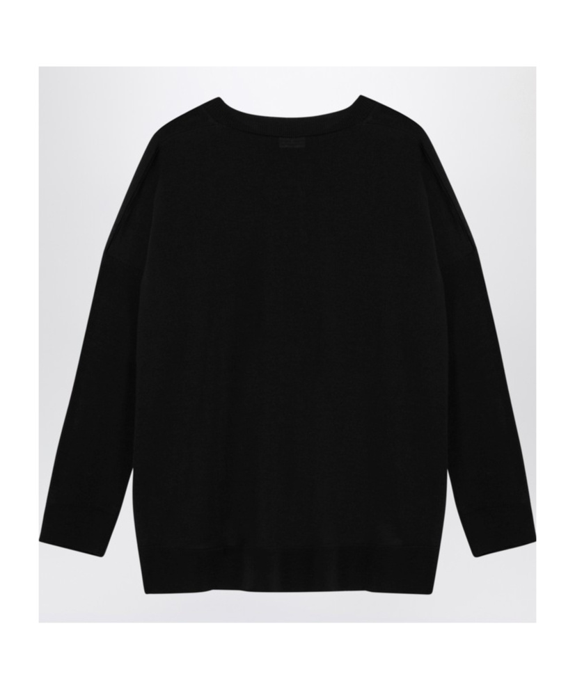 Roberto Collina Relaxed Crewneck Wool Sweater In Black