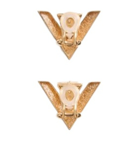 Valentino Je Les V-metal And Crystal Earrings In Gold