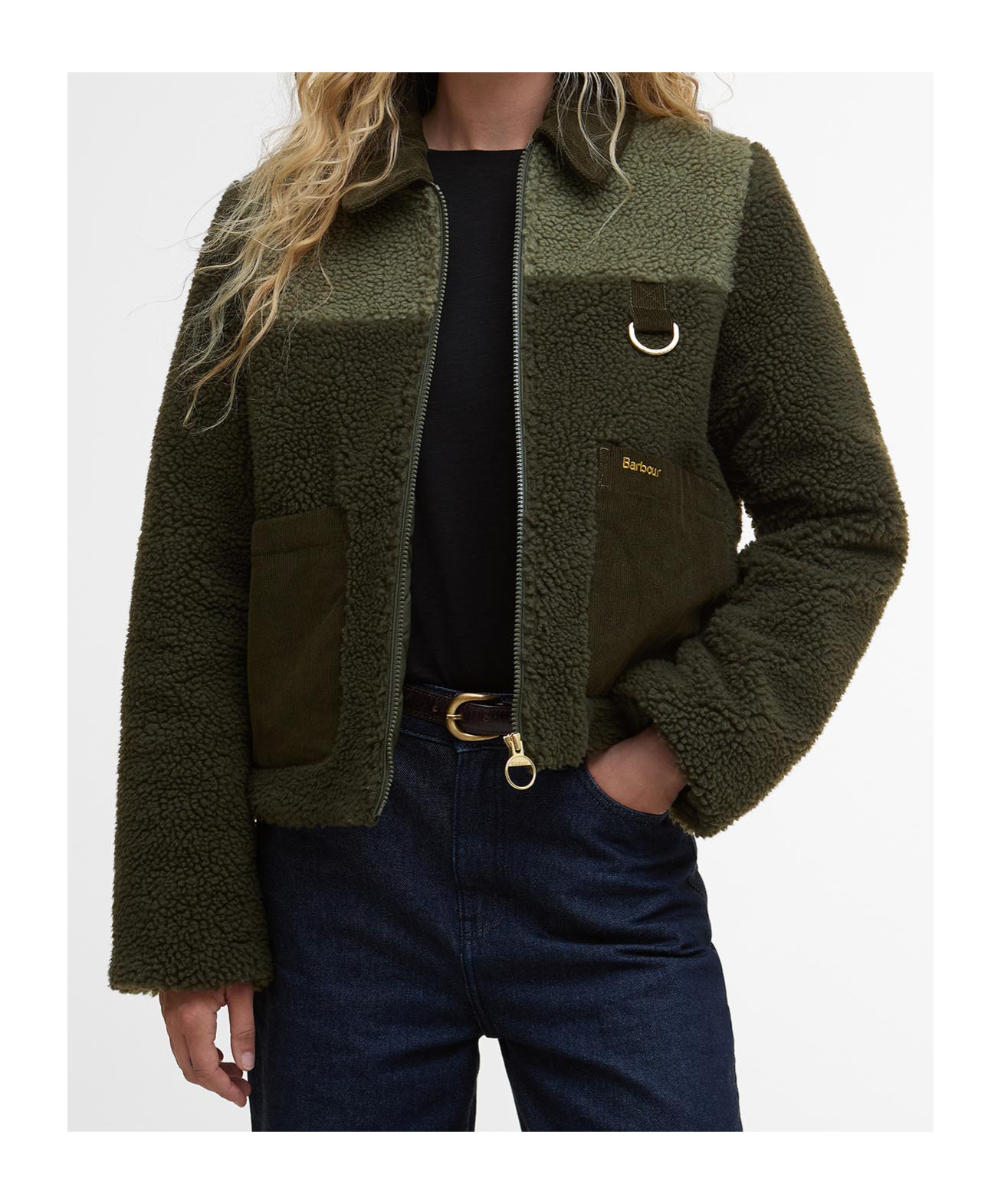Barbour Teddy-pocket Jacket In Green