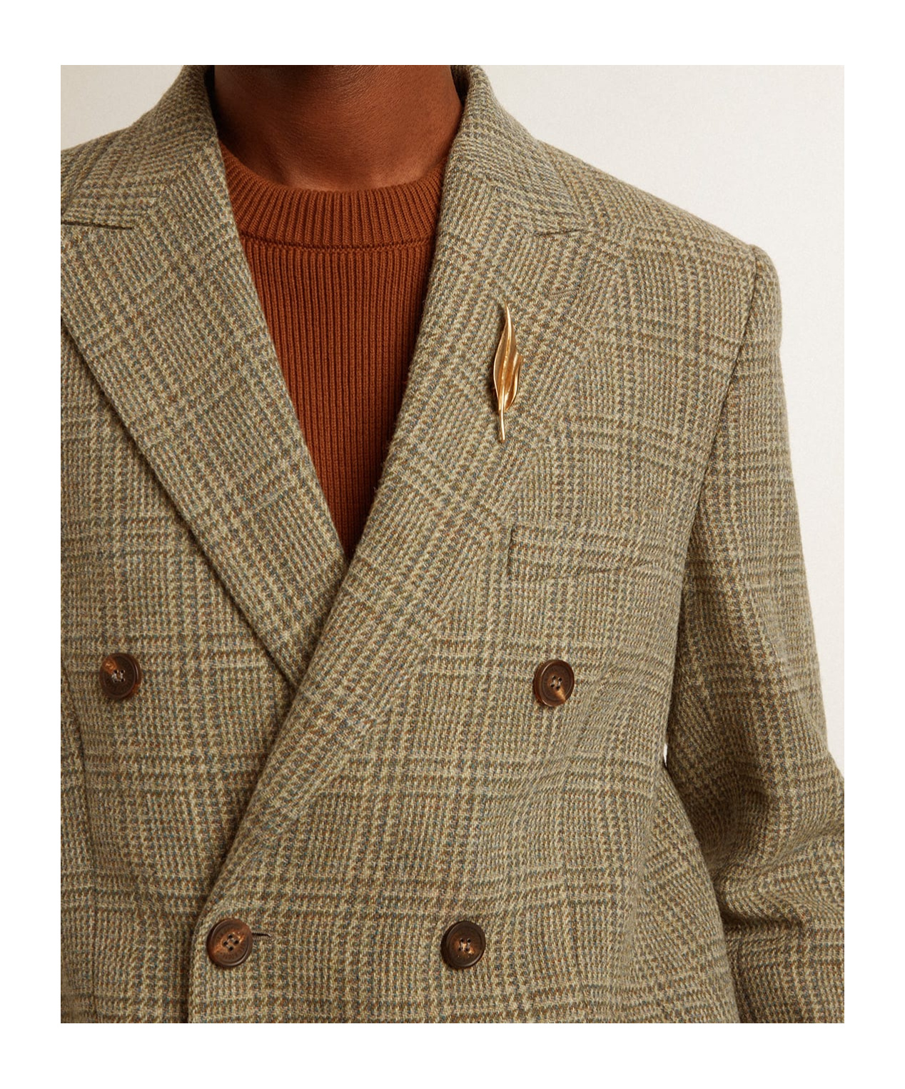 Golden Goose Double-breasted Wool Suit In Brown