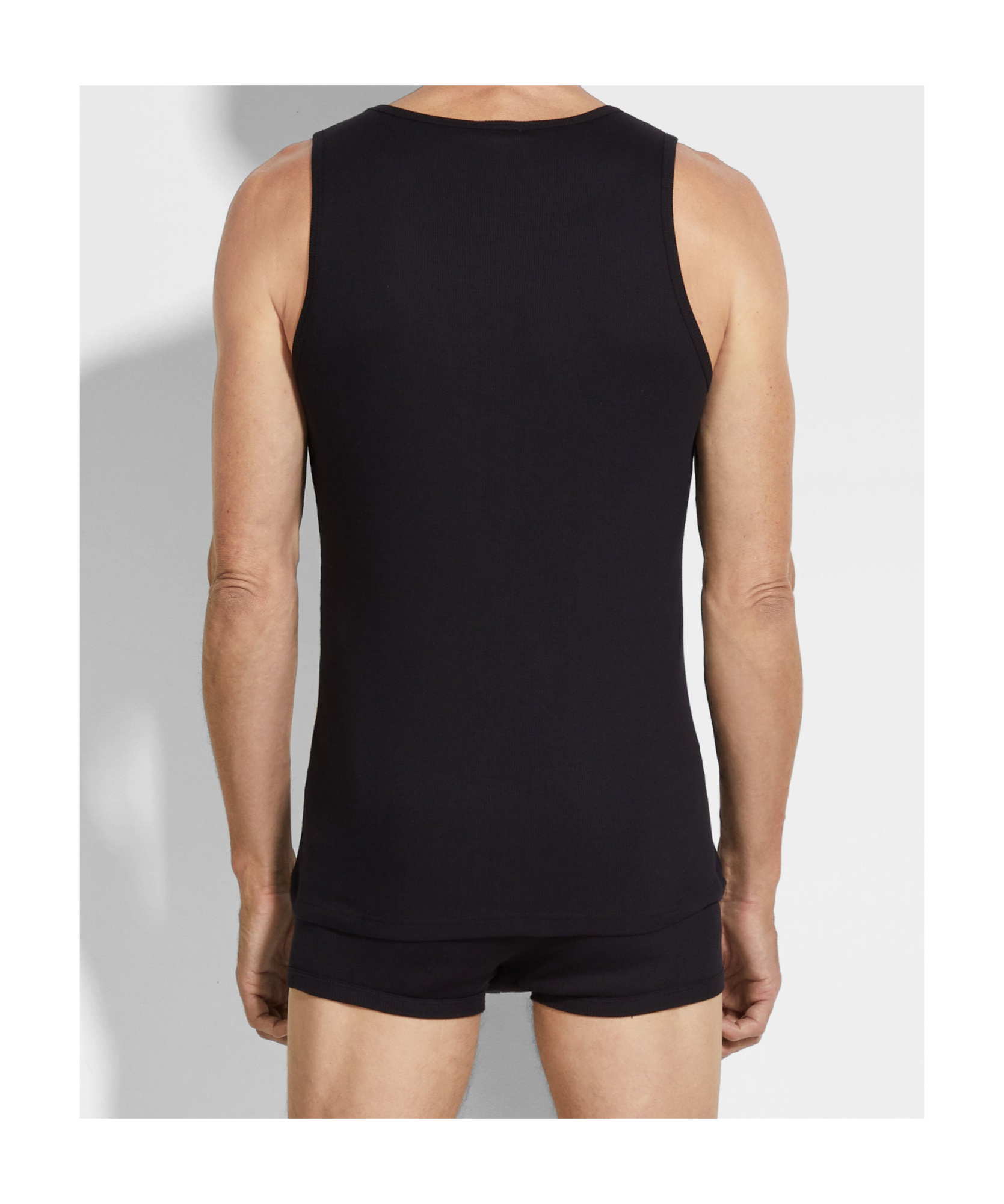 Zegna Black Cotton Blend Tank Top In Animal Print