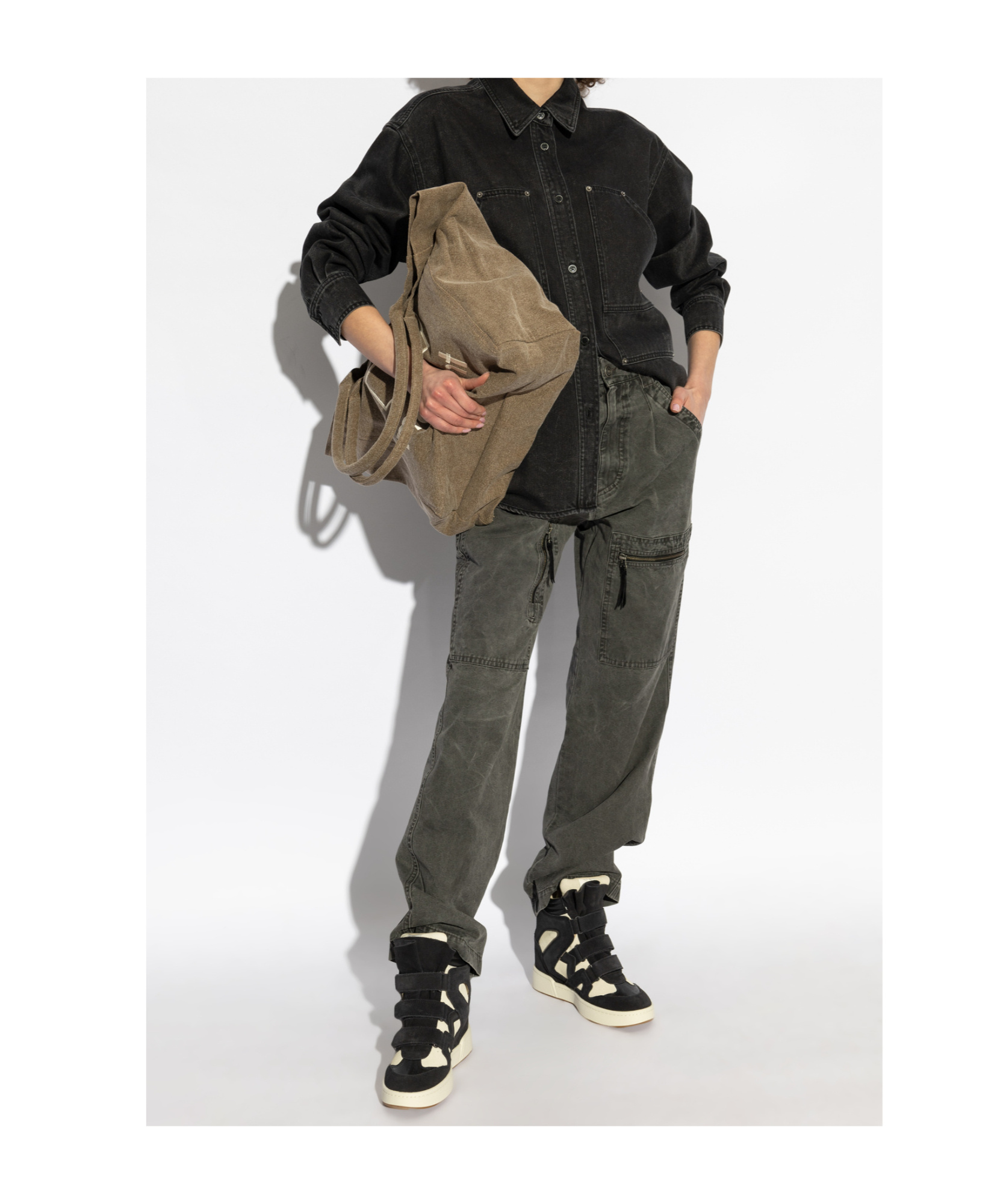Isabel Marant Étoile Long Sleeve Denim Jacket In Black
