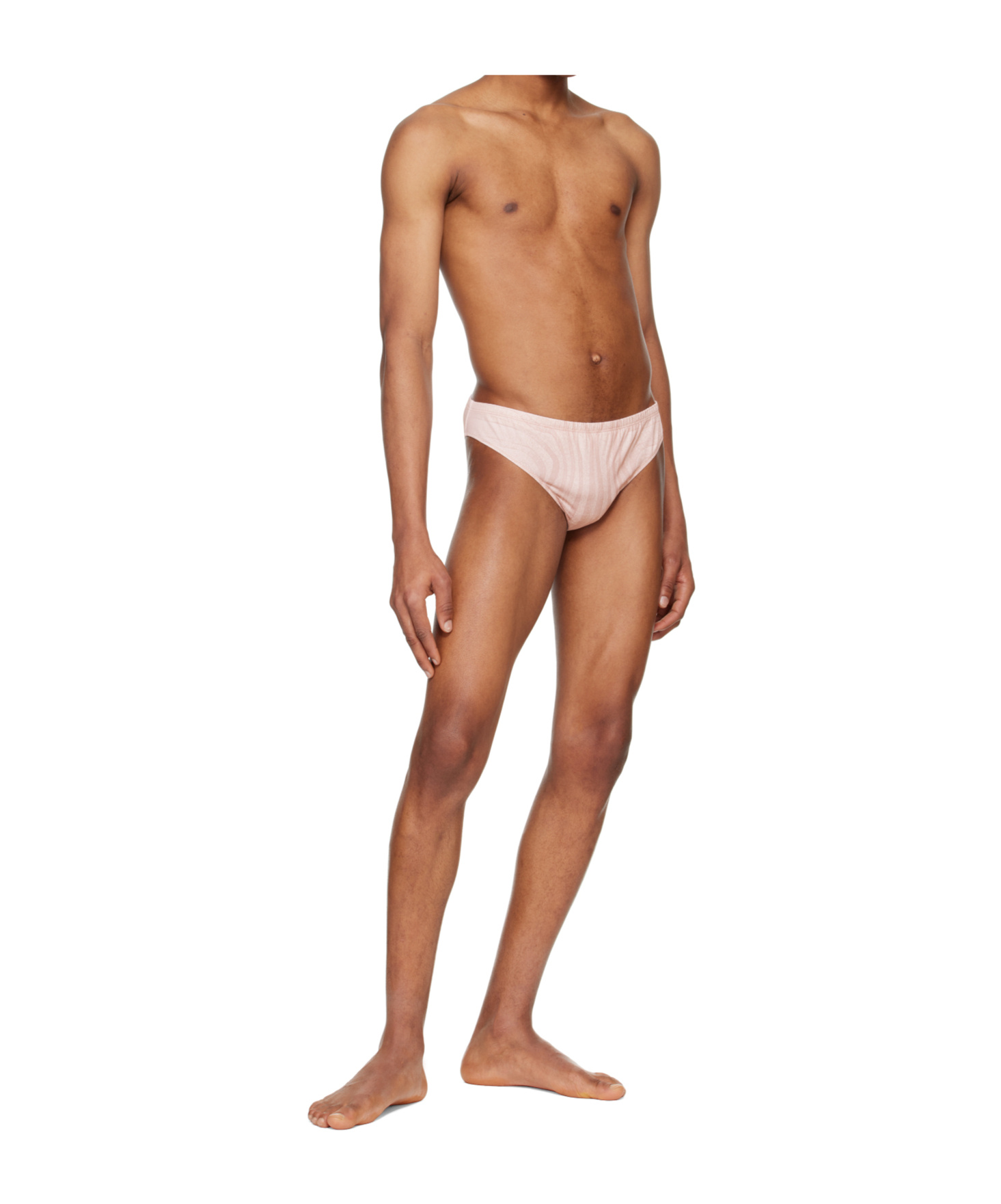 Jean Paul Gaultier Pink 'the Spirale' Swim Briefs In White