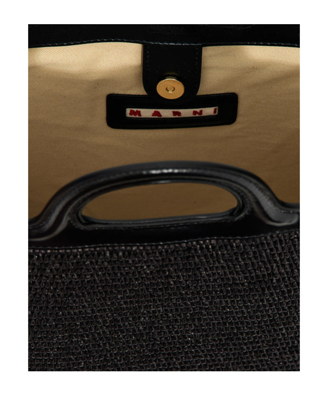 Marni Leather And Fabric Stylish Bag In Black