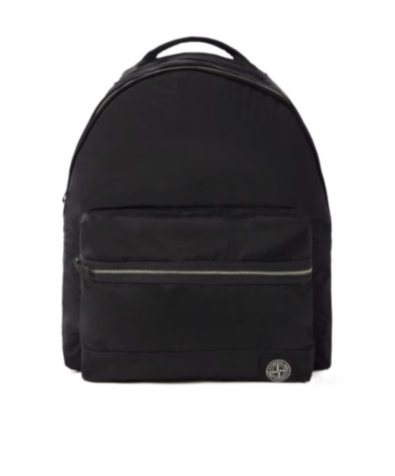 Stone Island Adjustable Strap Logo Backpack With Multiple Pockets