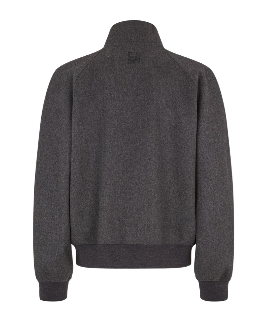 Shop Fendi Grey Cashmere Bomber Jacket In Black