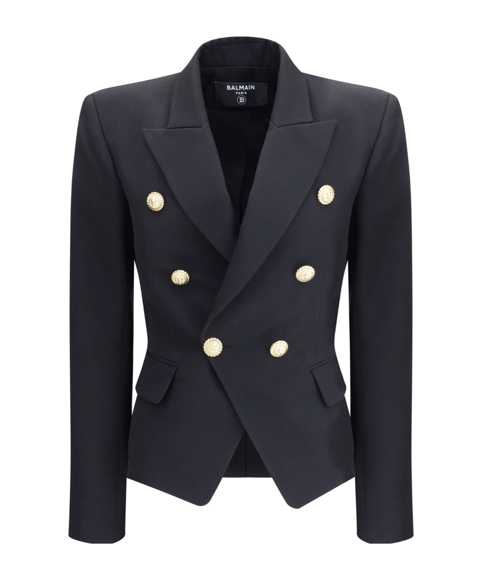 Balmain Wool Blazer With Iconic Metal Buttons In Blue