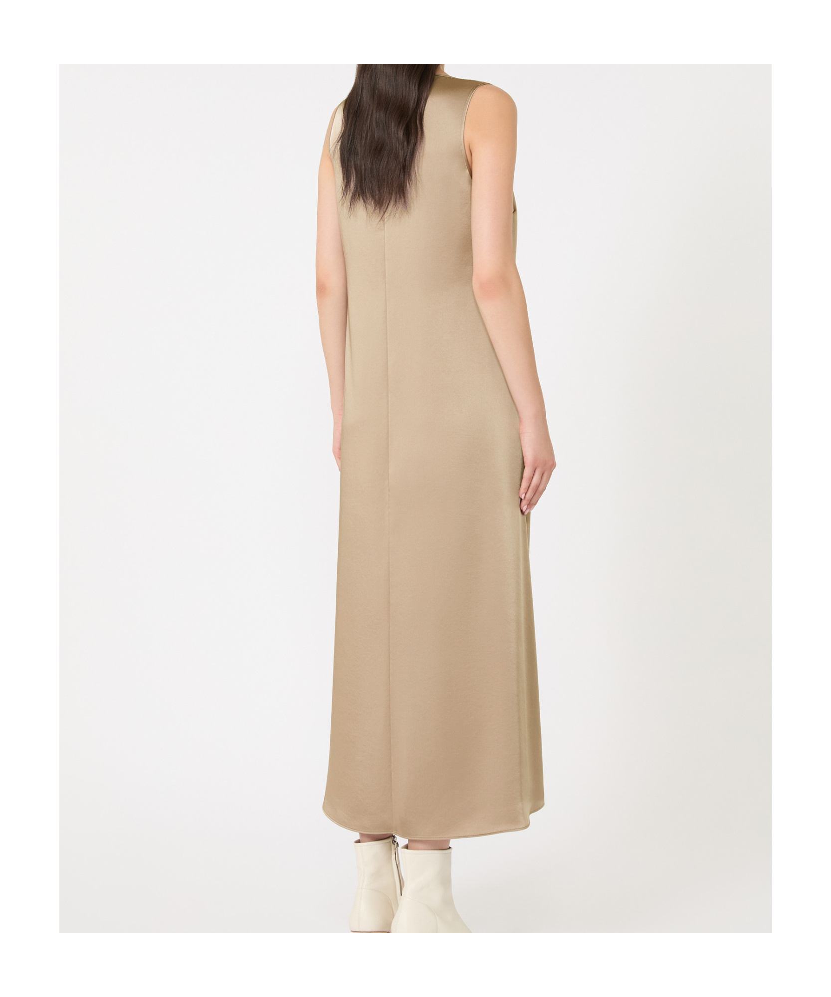 Weekend Max Mara Flowing Satin Dress In Brown