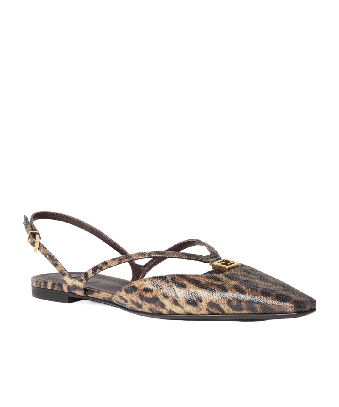 Fendi Printed Karung Flats In Animal Print