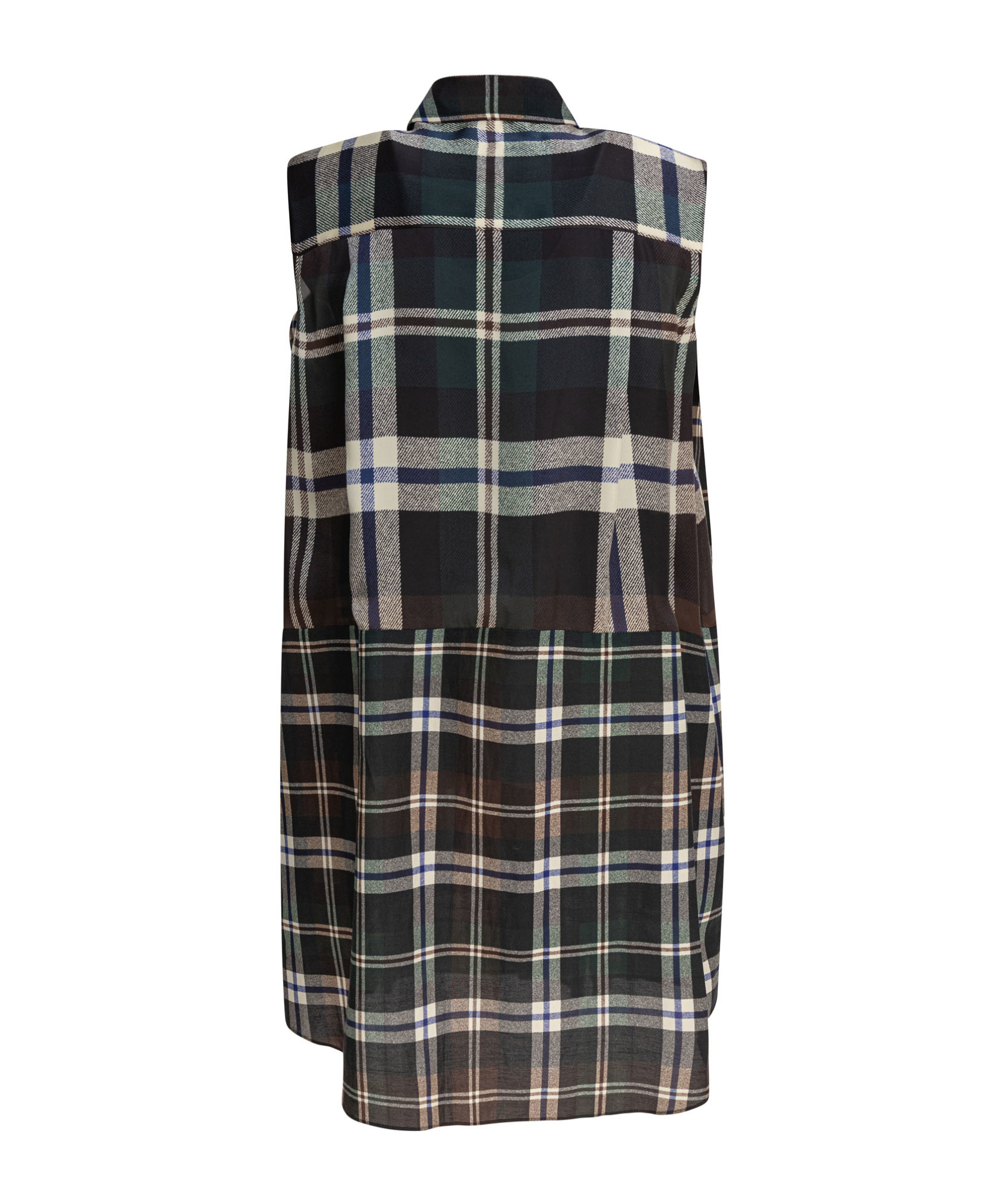 Sacai Dress Plaid Pattern Chest Pockets In Black