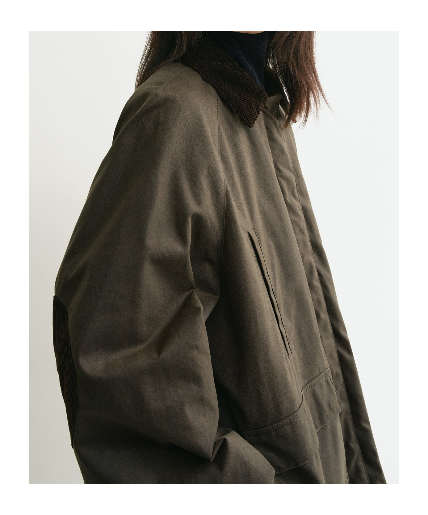 Totême Womens Green Collared Waxed Cotton Jacket 10 In Black