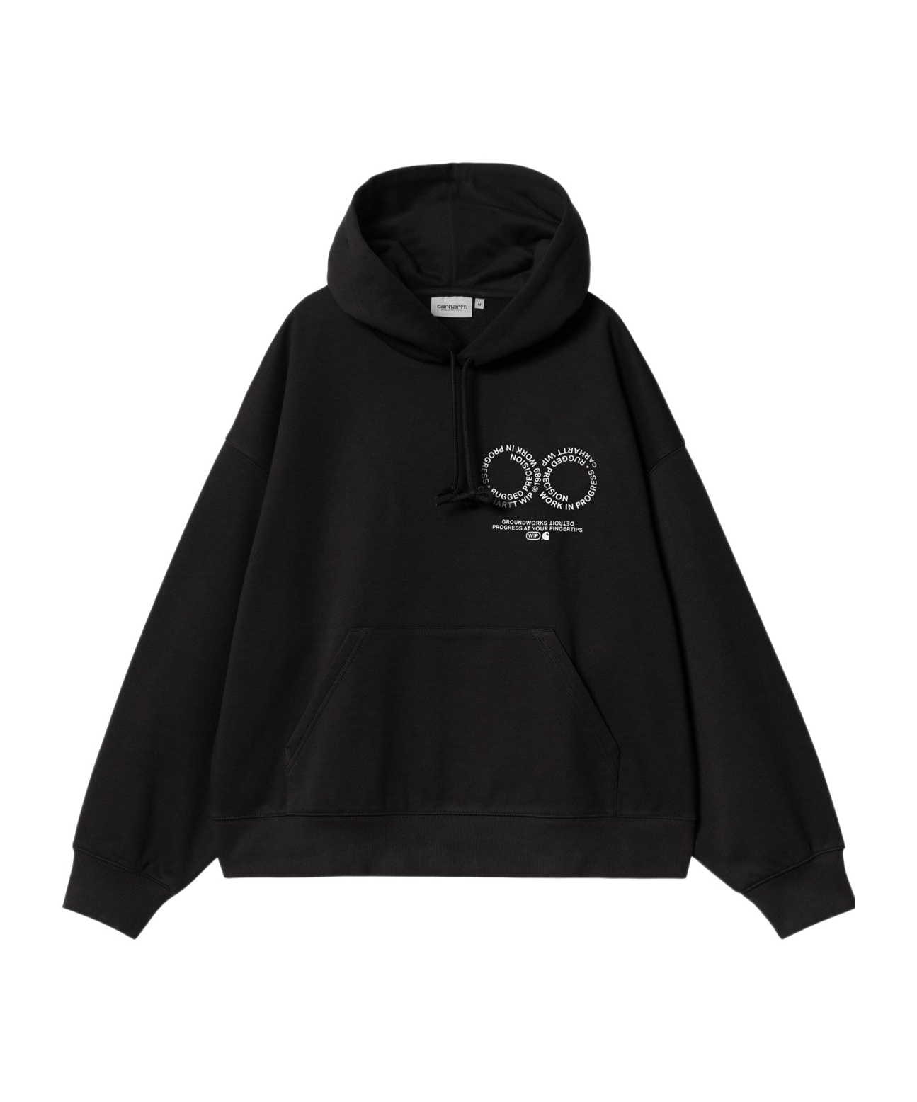 Carhartt Hooded Rotation Sweat In Misto Cotone Nero Uomo In Black