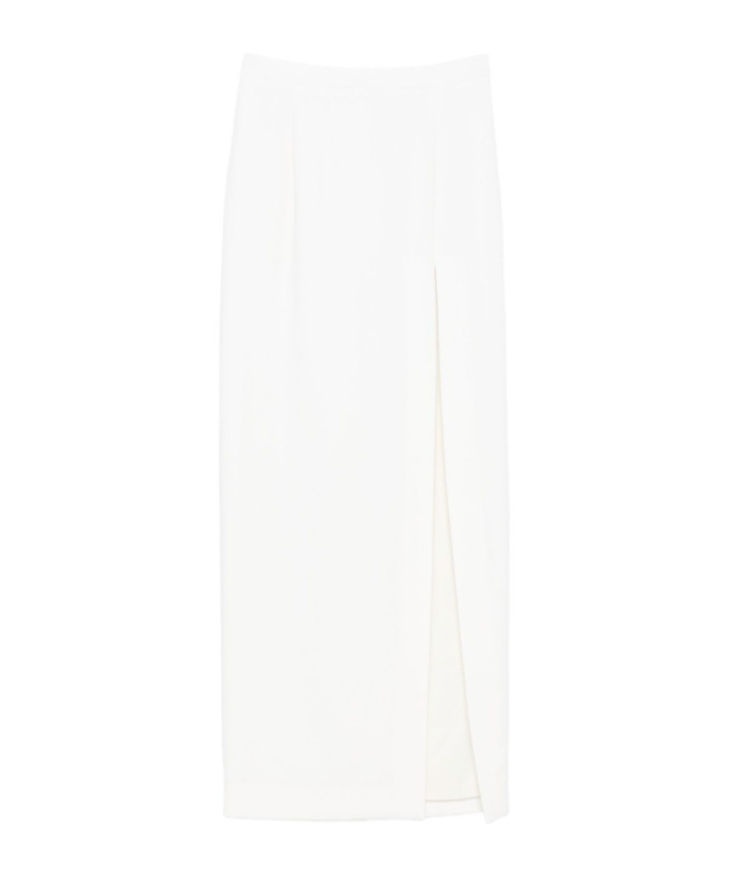 Alessandra Rich Split-front Midi Skirt In White