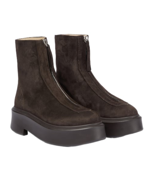 The Row Round-toed Ankle Boots In Black