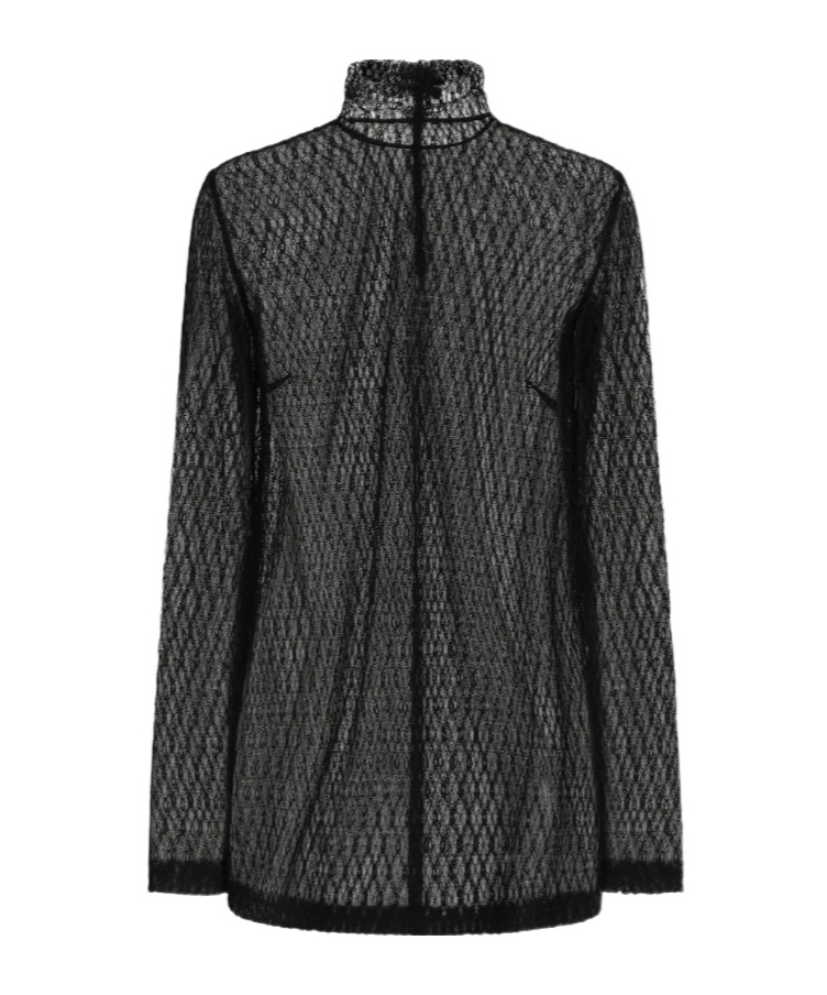 Dolce & Gabbana Turtleneck Long Sleeve Blouse In Black