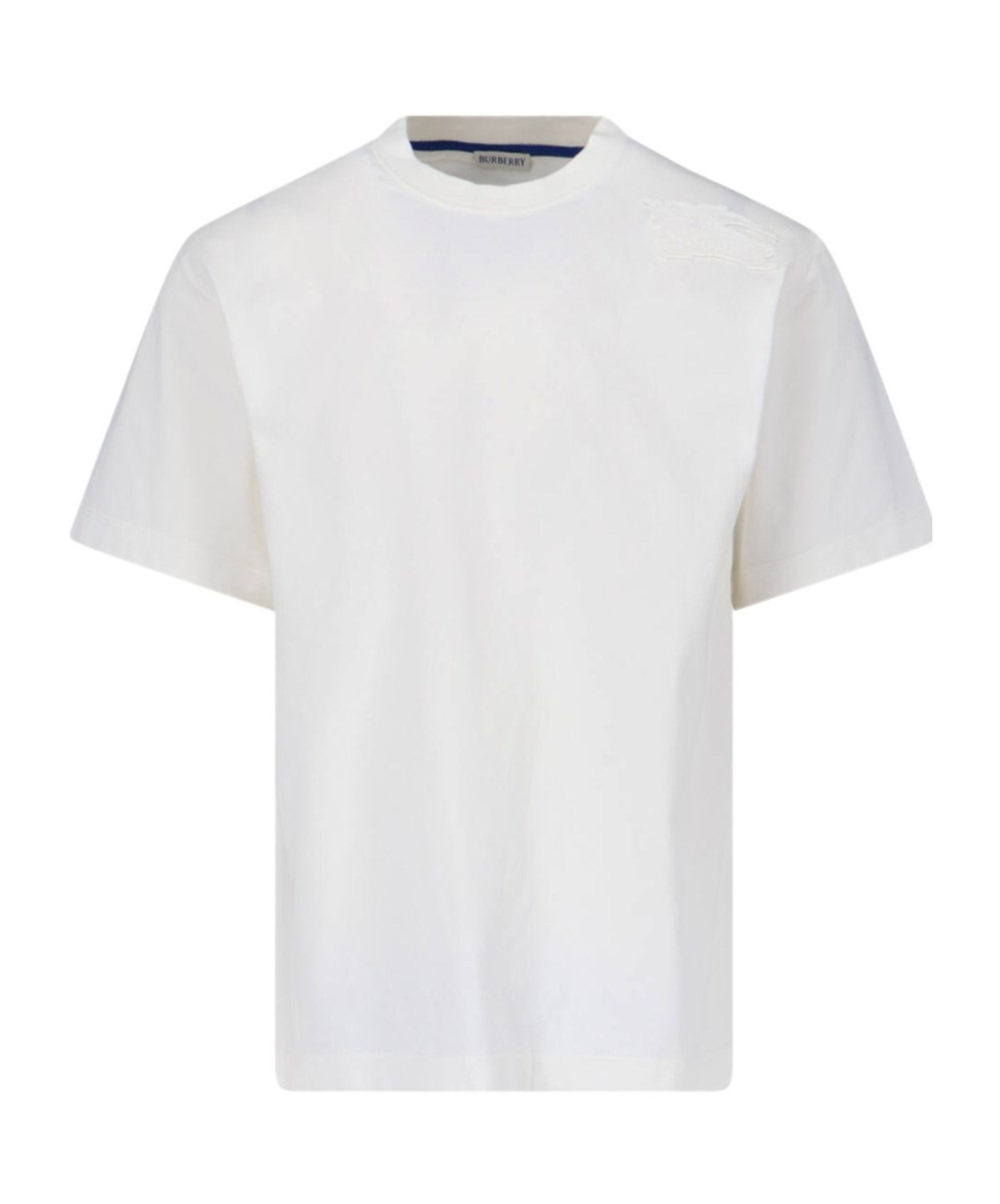 Burberry Tempah T-shirt With Embroidered Ekd In White
